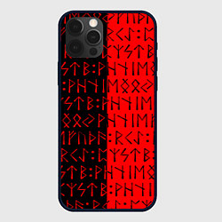 Чехол для iPhone 12 Pro Руны символы, цвет: 3D-черный