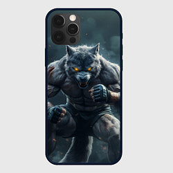 Чехол для iPhone 12 Pro Волк боец, цвет: 3D-черный