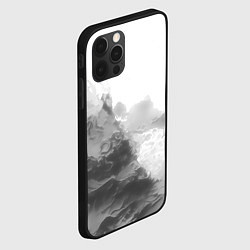 Чехол для iPhone 12 Pro Абстракция серые волны, цвет: 3D-черный — фото 2