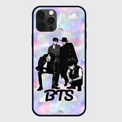 Чехол для iPhone 12 Pro BTS черно-белый стиль, цвет: 3D-черный