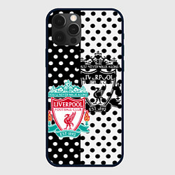 Чехол для iPhone 12 Pro Liverpool черно белые точки, цвет: 3D-черный