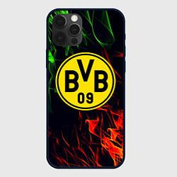 Чехол для iPhone 12 Pro Borussia flame toxic, цвет: 3D-черный