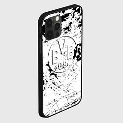 Чехол для iPhone 12 Pro Borussia черно белые краски, цвет: 3D-черный — фото 2
