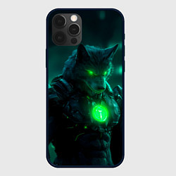 Чехол для iPhone 12 Pro Кибер-волк, цвет: 3D-черный