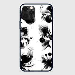 Чехол для iPhone 12 Pro Чёрно-белая абстракция нейроарт, цвет: 3D-черный