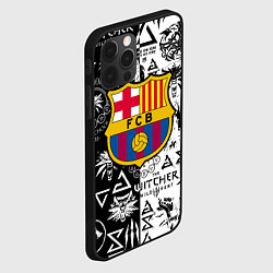 Чехол для iPhone 12 Pro Barcelona логотипы ведьмак, цвет: 3D-черный — фото 2