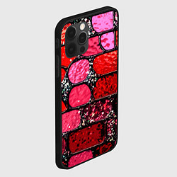 Чехол для iPhone 12 Pro Рубиновый красный витражные плитки, цвет: 3D-черный — фото 2