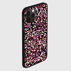 Чехол для iPhone 12 Pro Тёмно-розовый абстрактный в мелкую крапинку, цвет: 3D-черный — фото 2