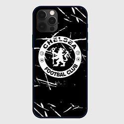 Чехол для iPhone 12 Pro Челси штрихи красок белые, цвет: 3D-черный