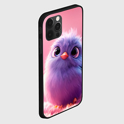 Чехол для iPhone 12 Pro Милая фиолетовая птичка, цвет: 3D-черный — фото 2