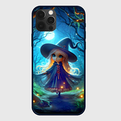 Чехол для iPhone 12 Pro Ведьмочка-малютка в ночь на хэллоуин, цвет: 3D-черный