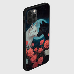 Чехол для iPhone 12 Pro Влюбленные волки, цвет: 3D-черный — фото 2