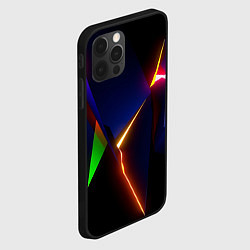 Чехол для iPhone 12 Pro Neon colored geometric, цвет: 3D-черный — фото 2