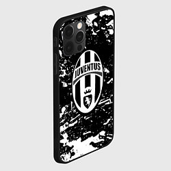 Чехол для iPhone 12 Pro Ювентус белые штрихи красок, цвет: 3D-черный — фото 2