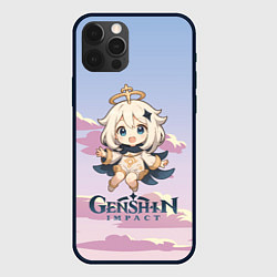Чехол для iPhone 12 Pro Genshin Impact чиби Паймон, цвет: 3D-черный