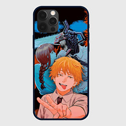 Чехол для iPhone 12 Pro Дэндзи и Макима из Человек бензопила, цвет: 3D-черный