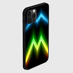 Чехол для iPhone 12 Pro Neon multicolored lines, цвет: 3D-черный — фото 2