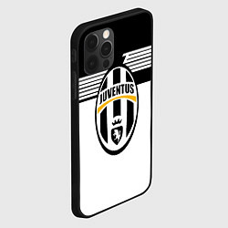 Чехол для iPhone 12 Pro Juventus полосы линии, цвет: 3D-черный — фото 2