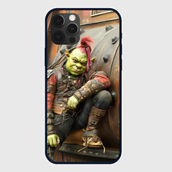 Чехол для iPhone 12 Pro Шрек в панковских шмотках, цвет: 3D-черный