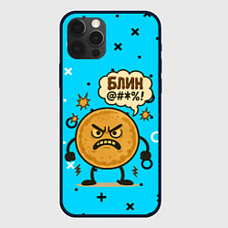 Чехол для iPhone 12 Pro Злой блин ругается, цвет: 3D-черный