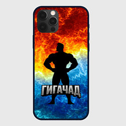 Чехол для iPhone 12 Pro Гагачад на фоне огня, цвет: 3D-черный