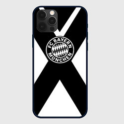 Чехол для iPhone 12 Pro Бавария Мюнхен полосы, цвет: 3D-черный