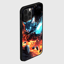 Чехол для iPhone 12 Pro Кот в космосе киберпанк, цвет: 3D-черный — фото 2