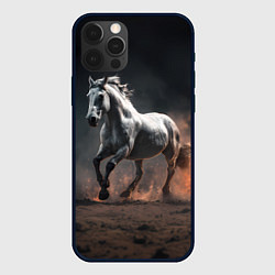 Чехол для iPhone 12 Pro Белая лошадь, цвет: 3D-черный