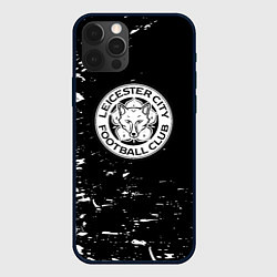 Чехол для iPhone 12 Pro Лестер сити краски белые, цвет: 3D-черный