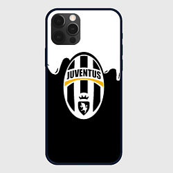 Чехол для iPhone 12 Pro Juventus капли красок, цвет: 3D-черный