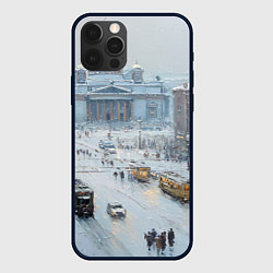 Чехол для iPhone 12 Pro Новогодняя улица Питера, цвет: 3D-черный