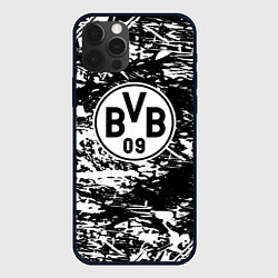 Чехол для iPhone 12 Pro Боруссиа белые краски, цвет: 3D-черный