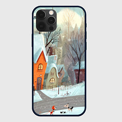 Чехол для iPhone 12 Pro Милый новогодний дворик, цвет: 3D-черный