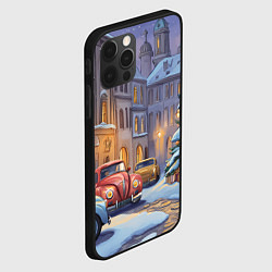 Чехол для iPhone 12 Pro Новогодний снежный двор, цвет: 3D-черный — фото 2