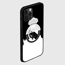 Чехол для iPhone 12 Pro Реал Мадрид огонь белый, цвет: 3D-черный — фото 2