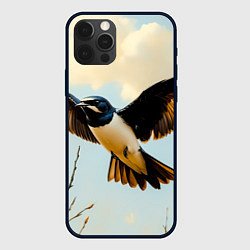 Чехол для iPhone 12 Pro Полёт ласточки, цвет: 3D-черный