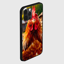 Чехол для iPhone 12 Pro Злой взгляд петуха, цвет: 3D-черный — фото 2