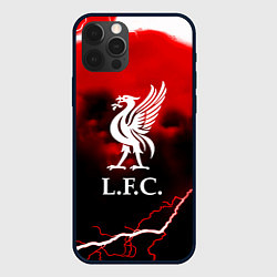 Чехол для iPhone 12 Pro Ливерпуль шторм молнии красный, цвет: 3D-черный