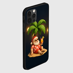 Чехол для iPhone 12 Pro Санта чиллит под пальмой, цвет: 3D-черный — фото 2