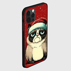 Чехол для iPhone 12 Pro Грустный Новогодний мем котик, цвет: 3D-черный — фото 2