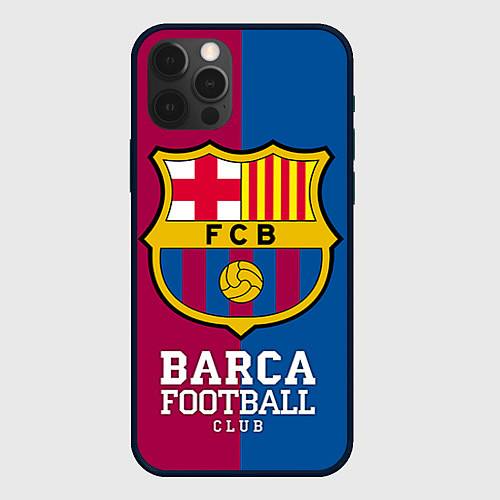 Чехол iPhone 12 Pro Barca Football / 3D-Черный – фото 1
