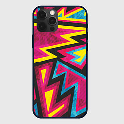 Чехол для iPhone 12 Pro Геометрия, цвет: 3D-черный