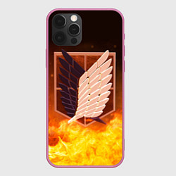 Чехол для iPhone 12 Pro Атака Титанов, цвет: 3D-малиновый