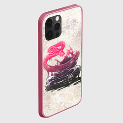 Чехол для iPhone 12 Pro Three Days Grace: Acid snake, цвет: 3D-малиновый — фото 2
