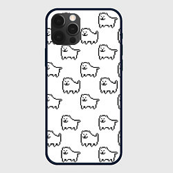 Чехол для iPhone 12 Pro Undertale Annoying dog white, цвет: 3D-черный