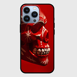 Чехол для iPhone 13 Pro Красный череп, цвет: 3D-черный