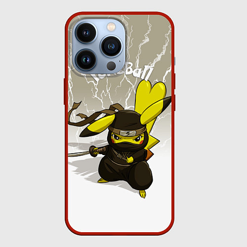 Чехол iPhone 13 Pro Pikachu / 3D-Красный – фото 1