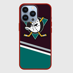 Чехол для iPhone 13 Pro Anaheim Ducks, цвет: 3D-красный