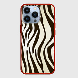 Чехол для iPhone 13 Pro Шкура зебры, цвет: 3D-красный