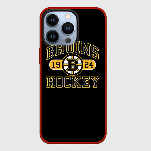 Чехол iPhone 13 Pro Boston Bruins: Est.1924 / 3D-Красный – фото 1
